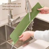 Silicone Sink Splash Guard Flexible Water Splash Stopper with Double Suction Cups | Kitchen & Bathroom Sink Protector | 15 Inch Random Color