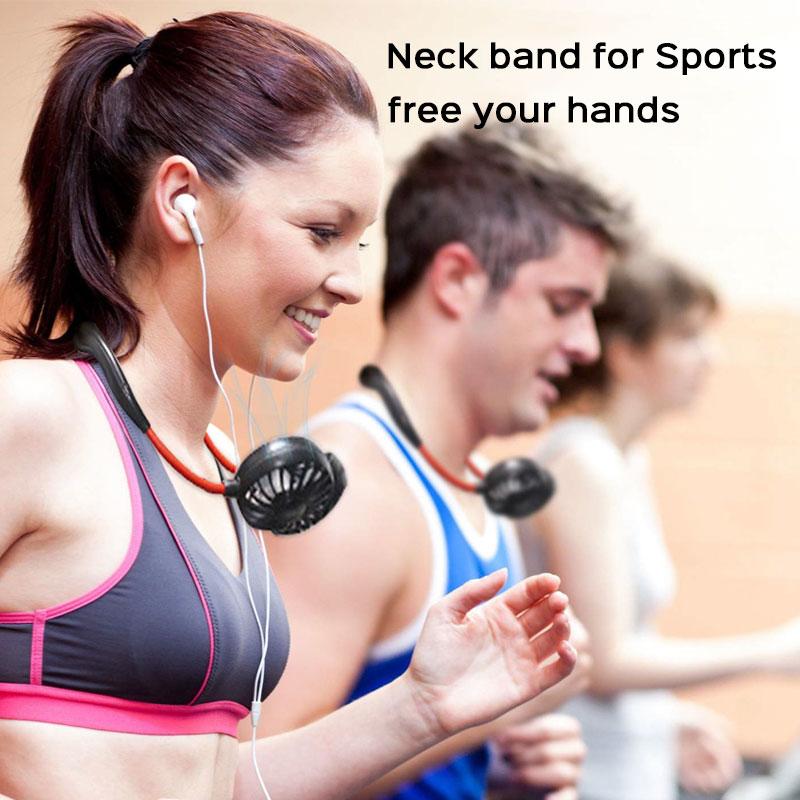 7 Wing Neck Fans Mini Portable Outdoor Fan Personal Fan Biggest Rechargeable Battery Operated Neckband Fan - Portable Cooling Device (Random Color)